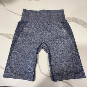 GYMSHARK Women’s High Waisted Flex Shorts Navy  and Gray Size Small Pre-worn